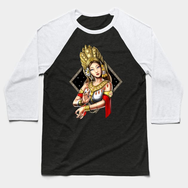 Cambodian Khmer Apsara Dancer Baseball T-Shirt by underheaven